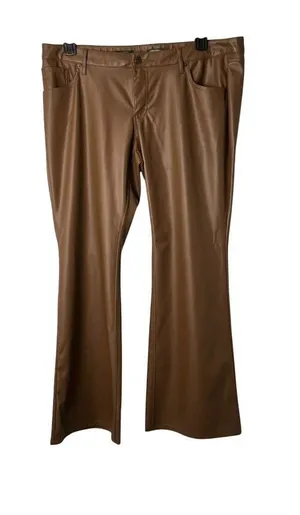 Wild Fable Faux Leather Flare Pants Womens 16 Brown Low Rise Leather Used thumbnail 1