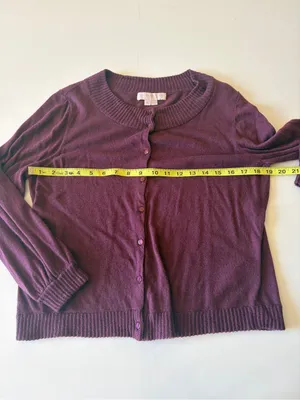 Gal Meets Glam Womens Button Up Cardigan Sweater Jumper Size XL Purple Academia thumbnail 3