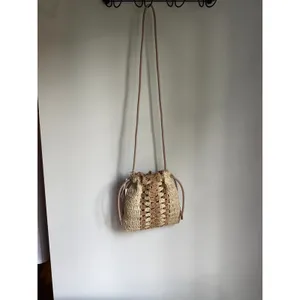 NWT XIIX Straw Bucket Bag Tan Woven Crossbody Coastal Resort Beach Boho thumbnail 4