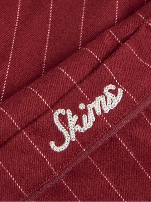 Skims Elevated Flannel Pinstripe Pajama Set thumbnail 3