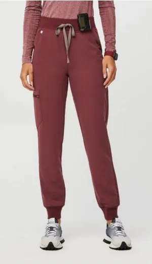 FIGS High Waisted Zamora Scrub Pants Burgundy XXS‎ Technical Collection Jogger thumbnail 1