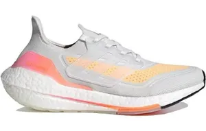 Adidas Women's UltraBoost 21 'White‎ Acid Orange' FY0400 Running Shoes Size 7 thumbnail 1