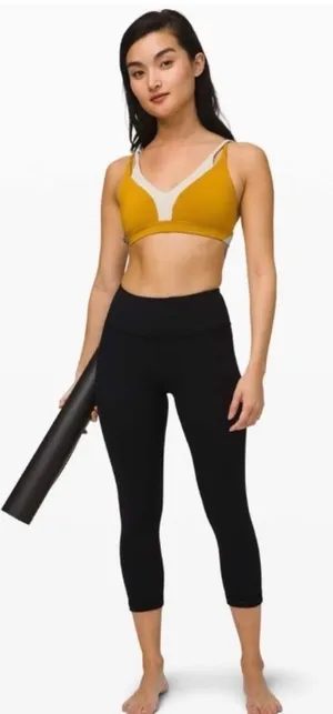 LULULEMON‎ New Ambition Sports Bra Fools Gold / Light Ivory Size 4 thumbnail 1