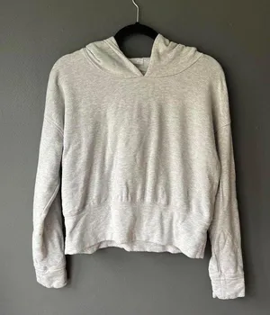 Aerie Offline Size Small Cropped Grey Hoodie Sweatshirt thumbnail 1