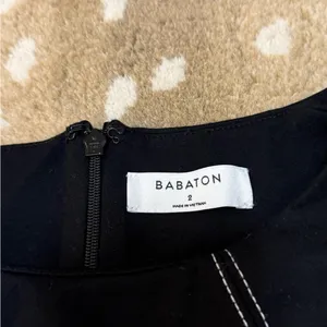 Aritzia Babaton black mini dress white stitching women’s size 2 thumbnail 7