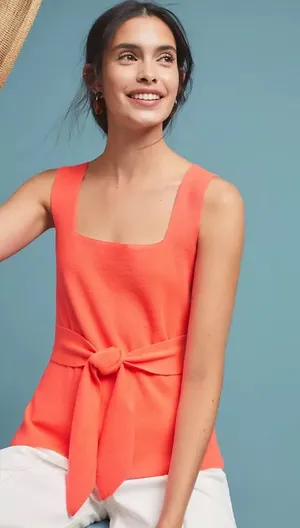 Anthropologie Harloe Belted Top Medium thumbnail 1