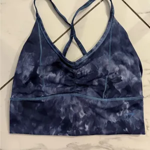 Gymshark Blue Sports Bra with Crisscross Straps thumbnail 1