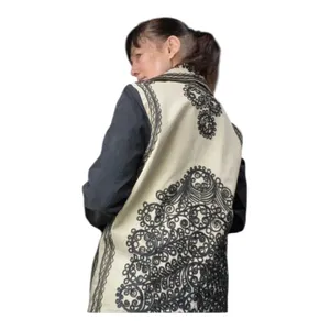Free People Stitched Quills Embroidered Jacket Cream Black Boho Western Small thumbnail 2