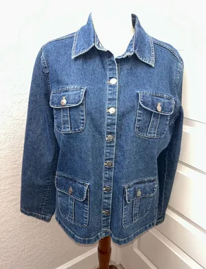 Vintage Duck Head Button Front Long Sleeve Chore Denim Jacket Coat Size L thumbnail 1