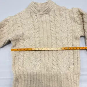 A New Day Women Cream Cable Knit Mock Neck Sweater Chunky Fisherman Style size S thumbnail 7