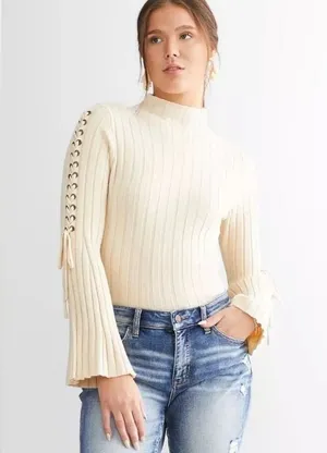 Buckle Wide Ribbed Sweater Size M thumbnail 1