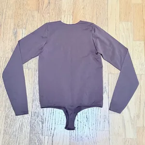 SKIMS Long Sleeve Bodysuit Raw Edge Brown‎ L/XL thumbnail 2