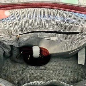 JustFab Bradley Satchel Plum Handbag 👜 thumbnail 13