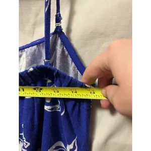 NWT Anthropologie Paper Heart Royal Blue & White Maxi Coastal Slip Dress Medium thumbnail 6