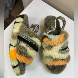 Ugg Fluff Yeah Slide Cali Collage Olive (camo) size 8 thumbnail 6
