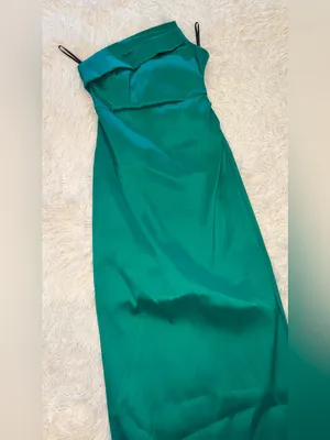 NEW Donna Karan New York Ruched Strapless Lawn Lwn emerald Green Gown Sz 4 thumbnail 6