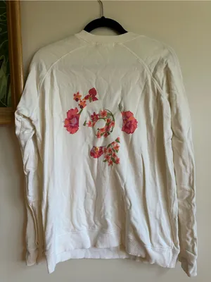 Peloton Tropical Floral Hibiscus Logo Crew New Sweater Womens Small thumbnail 5