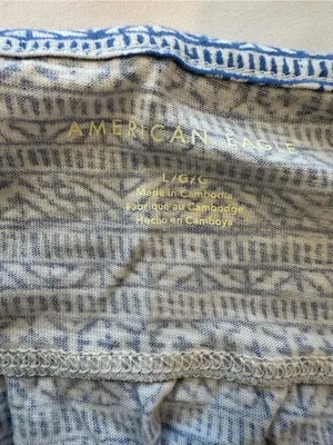 American Eagle Outfitters Blue Printed Spaghetti Strap Peplum Camisole thumbnail 5