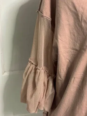 Umgee Dusty Rose Ruffle Mesh Sleeve Pullover thumbnail 3