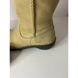 UGG Braided Size 5 Knee-High Riding Boots Suede Sheepskin Shearling Tan EUC thumbnail 5