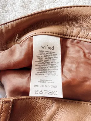 Aritzia Wilfred Melina Vegan Leather Pants Cognac Brown Size 10 thumbnail 5