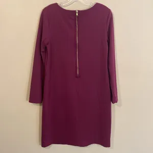Cynthia Rowley Soft Stretch Burgundy Plum Long Sleeve Shift Dress Sz‎ 4 thumbnail 6