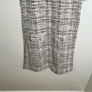Love Ady Women's Boucle Tweed Shift Dress White Maroon Black Metallic Short Slv thumbnail 3