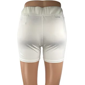 Reebok Women's White Pull On Mid Rise Yoga Workout Athletic Biker Shorts Size L thumbnail 3