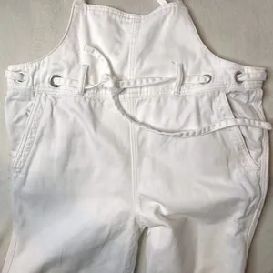 Free People Denim Overalls Size S White Tie Waist Dungarees Utility Jumpsuit thumbnail 11