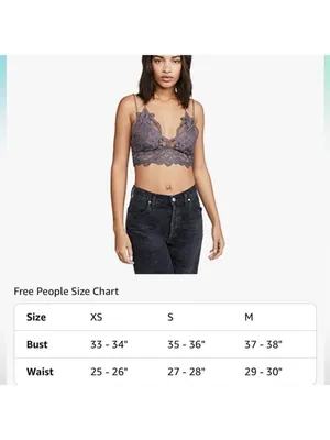 Free People Adela Bralette Dark Grey Lace Size Small NWT thumbnail 6