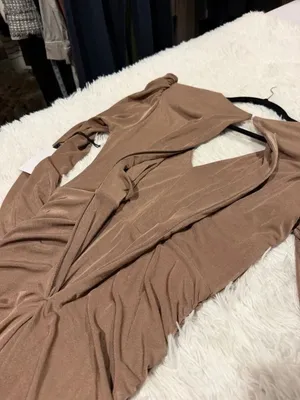 NEW ASTR Myla Dress in Nude Tan Small thumbnail 9