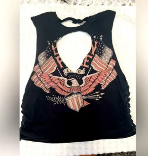 Windsor cut-out front and back Moto top with lace-up sides and cinched hem. thumbnail 1