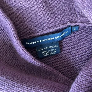 Ralph Lauren Sports Purple Knit Sweater Green Logo Size Medium thumbnail 5