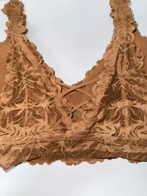 Maurices Lace Criss Cross Back Bralette Brown Plunge Pullover thumbnail 5