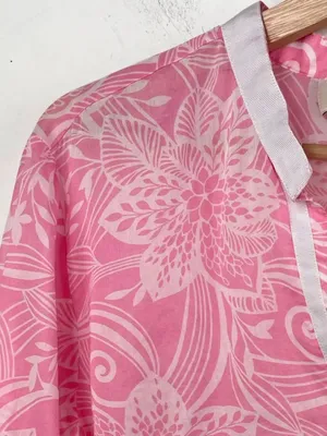 Jones New York Pink & White Floral Split-Neck Tunic thumbnail 8