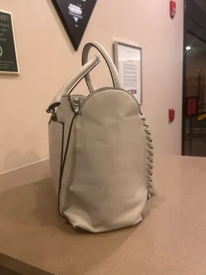 London Fog Cream Leather Tote with Tassel Accent thumbnail 5
