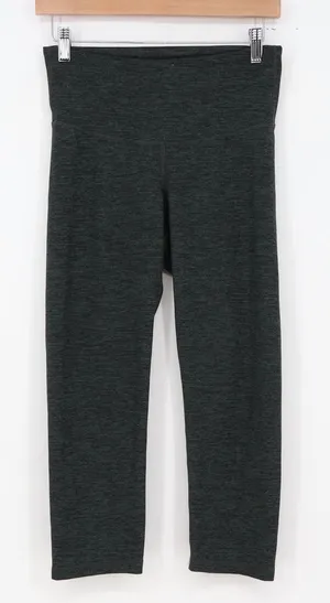 Old Navy Leggings Womens M Go-Dry Gray Space Dye Cropped High Rise thumbnail 1