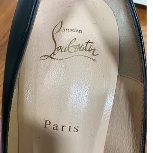Christian Louboutin Rolando 120 Black Leather Platform Pumps Red Bottoms Heel 37 thumbnail 7