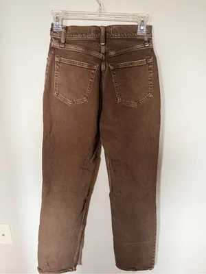 Abercrombie the 90s straight ultra high rise 25 curve love brown thumbnail 4