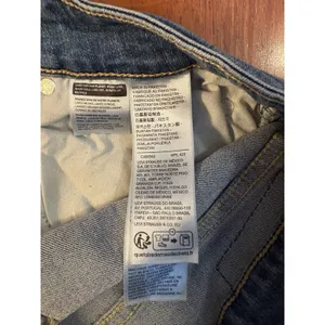 Levis 726 Flare Jeans Womens 31 Blue Denim Striped High Rise Light Wash Stretch thumbnail 8