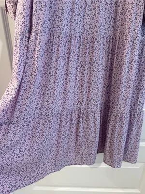 A New Day Lilac Floral Tiered Midi Dress Size S thumbnail 15