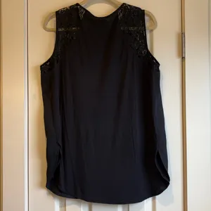 Worthington | Basic Black Blouse Tank Top See-Through Floral Panels Size XL thumbnail 6