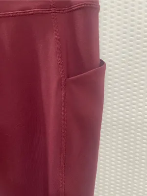 High-Waist Burgundy Seamless Leggings thumbnail 3