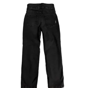 Zara Black Front‎ Pocket Straight Leg Cropped Thick Waistband Jeans Size 6 thumbnail 2