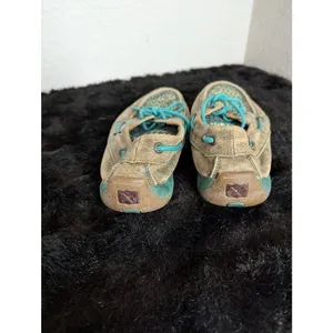 Twisted X leather teal western loafers Sz 8.5 thumbnail 3
