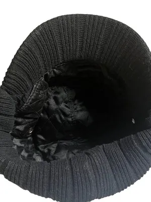 WILSONS LEATHER Black Suede Newsboy Cap Quilted Lined Ear Flaps Hat S/M UNISEX thumbnail 6