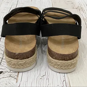 Madden Girl Black Espadrille Platform Sandals 8 thumbnail 5