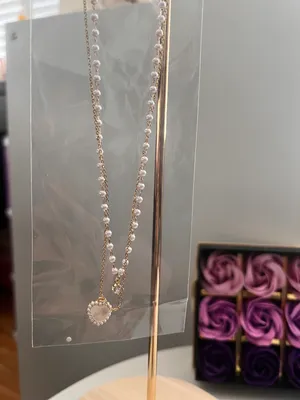 Love Pendant Double Collar Chain Necklace thumbnail 3