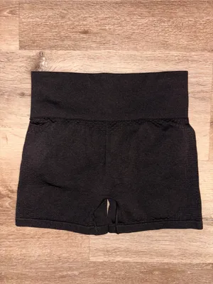 Gymshark Black High-Waist Bike Shorts with Subtle Logo thumbnail 2