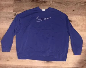 Nike Women's Blue Sweatshirt with Swoosh Logo thumbnail 1